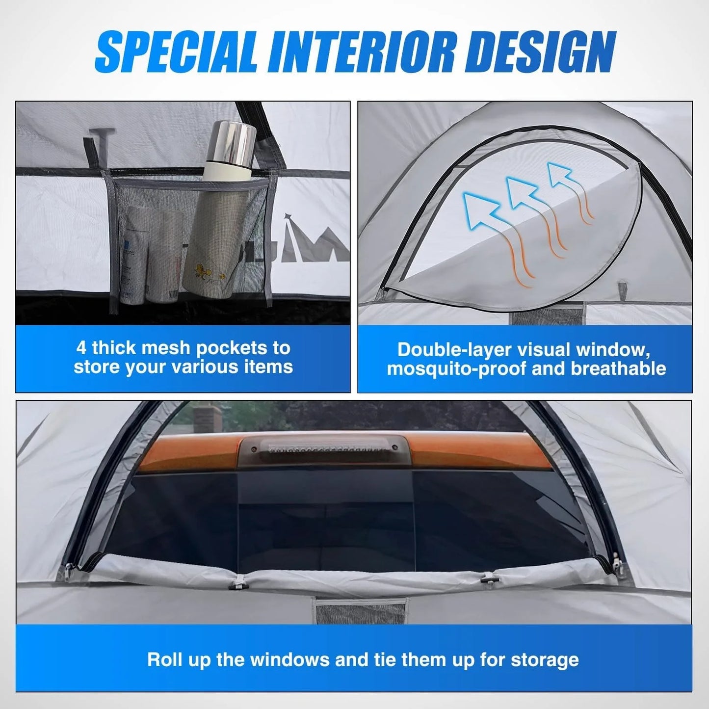 Truck Bed Tent For Full-Size Trucks Waterproof Double Layer