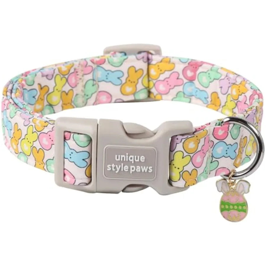 Dog Collar With Coconut Tree Pendant And Plastic Buckle For Small To Large Dogs