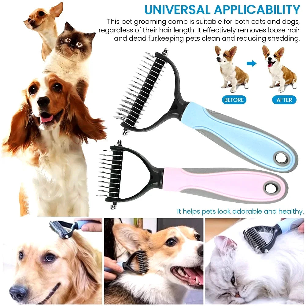 Pet Hair Removal Comb For Cats And Dogs Grooming Deshedding