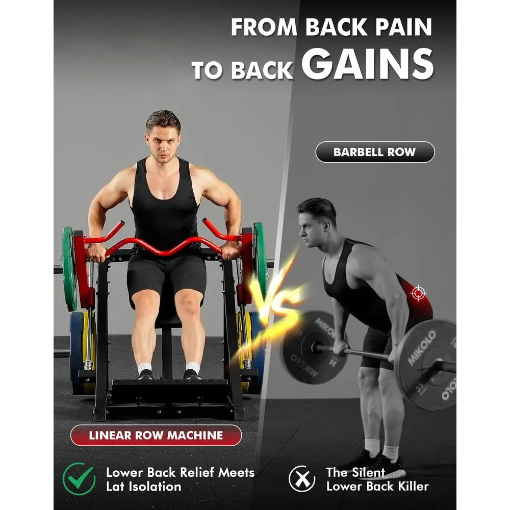 YTYIN Linear Row Machine For Back Workout And LAT Training