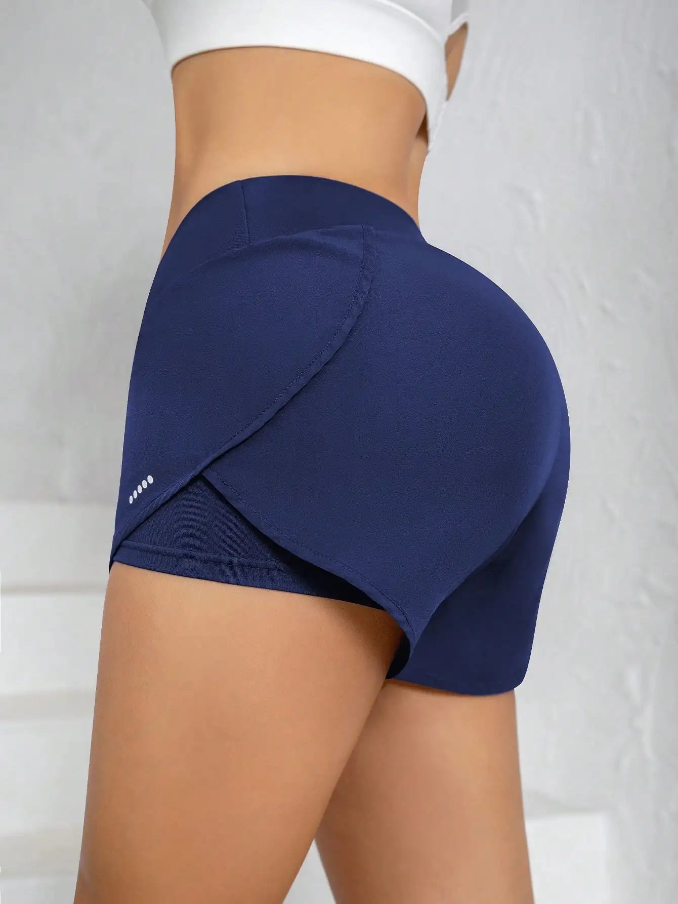 Two In One Women's Yoga Shorts High Waist Breathable Quick Dry Fabric