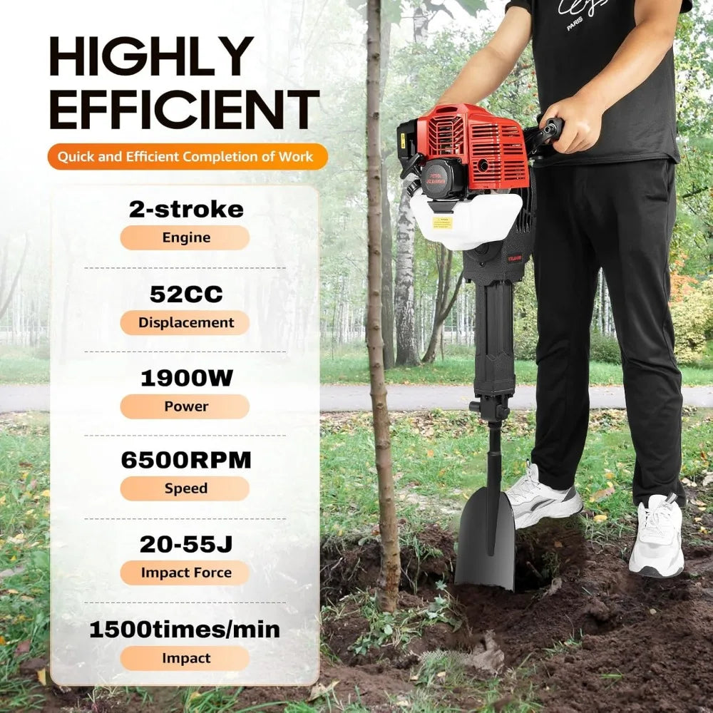 52cc Handheld Trencher Digger Gas Powered Garden Tool