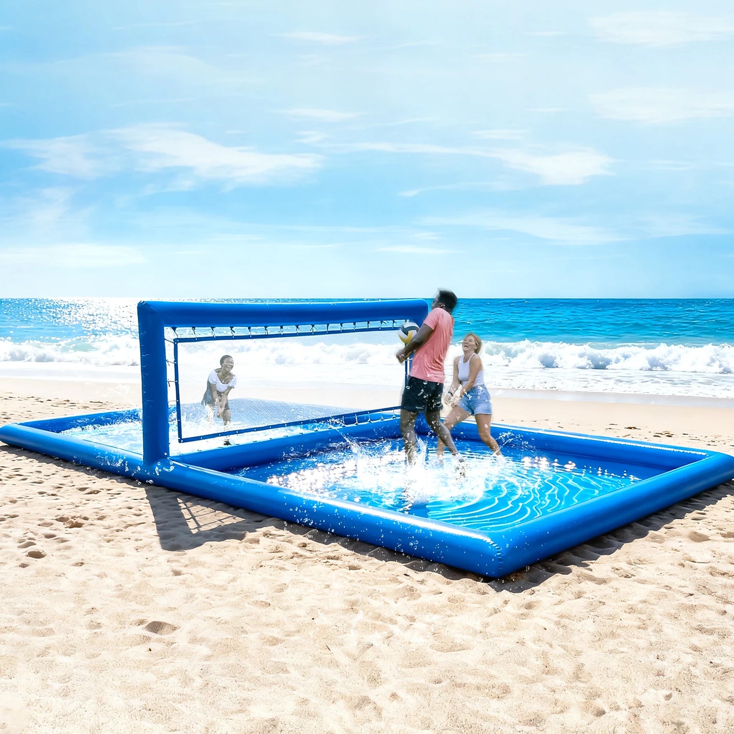 King Inflatable Volleyball Court For Pool And Beach With Air Pump