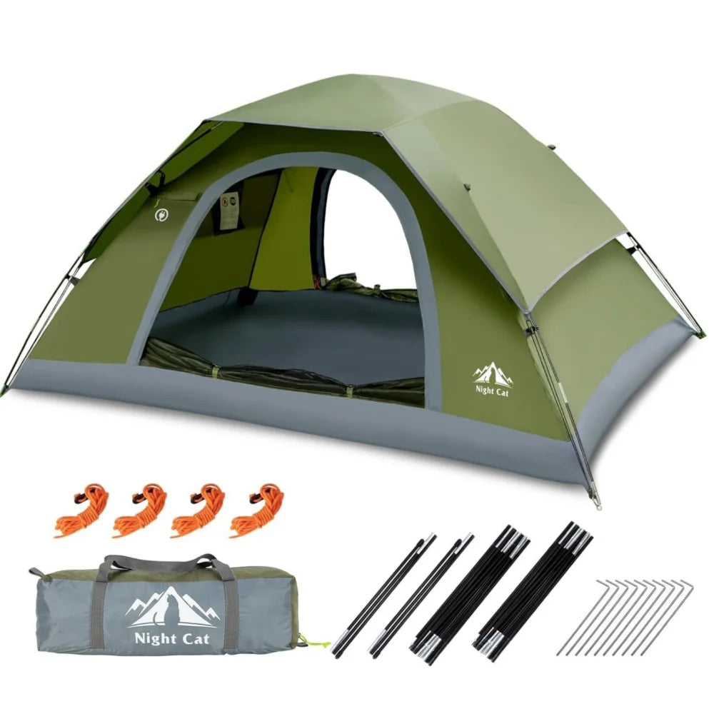 Night Cat 3 To 4 Person Backpacking Tent Waterproof Rainfly