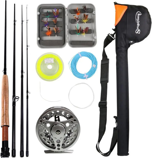 Complete Fly Fishing Rod and Reel Combo Kit for Saltwater and Freshwater Angling