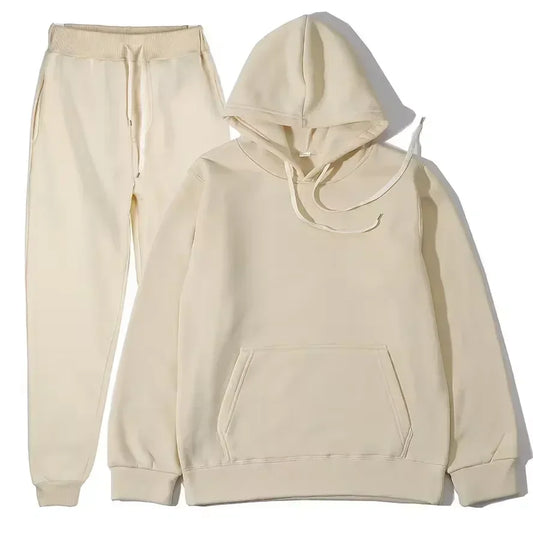 Winter Women Tracksuit Two Piece Set Oversized Hoodie Sweatpants