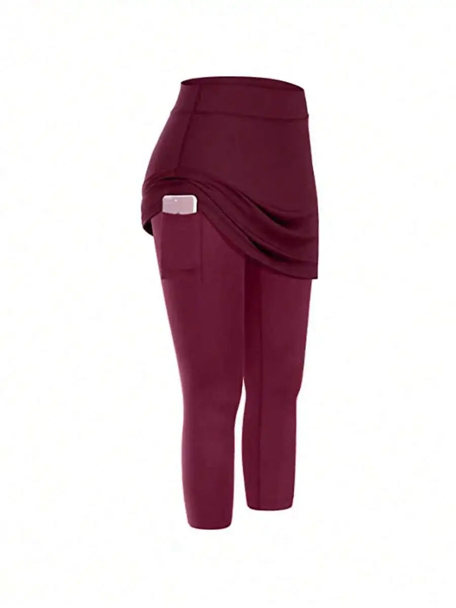 Women High Waist Yoga Leggings Capri Pants With Pockets