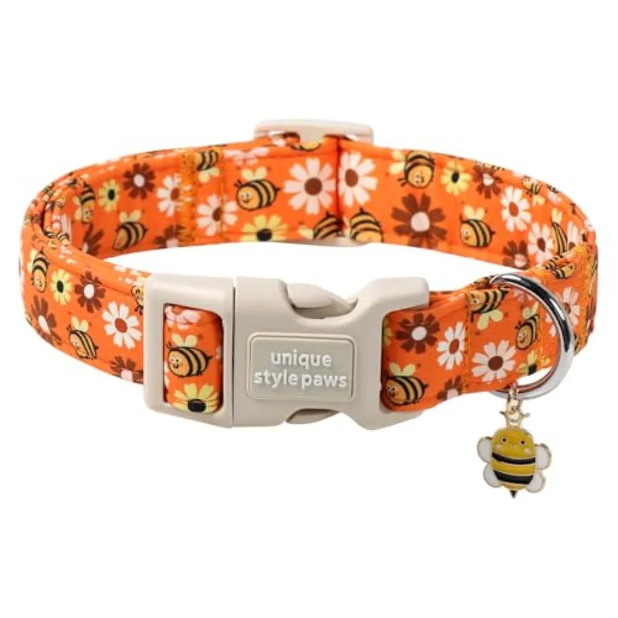 Dog Collar With Coconut Tree Pendant And Plastic Buckle For Small To Large Dogs