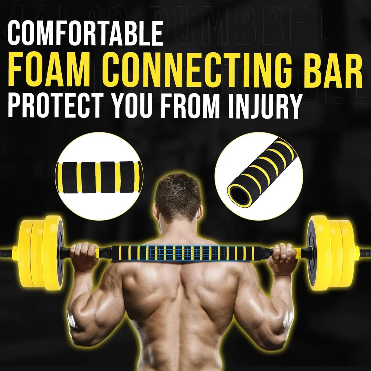 HiMISS 44 Lb 2 In 1 Adjustable Dumbbell Set For Home Gym