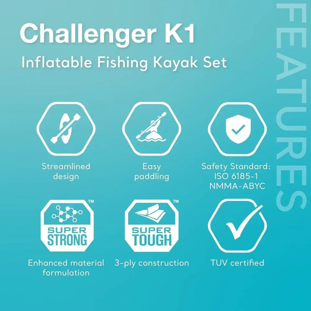 Deluxe Inflatable Kayak Kit With Pump And Paddles