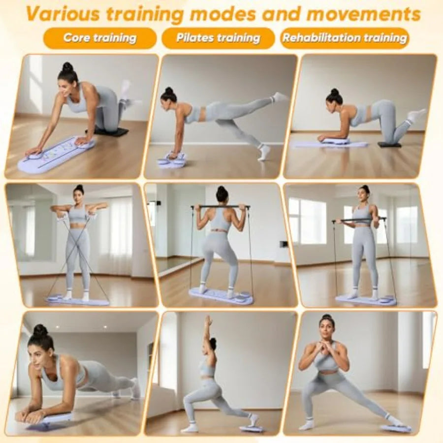 Pilates Board Multifunctional Portable Reformer For Full Body Home Fitness