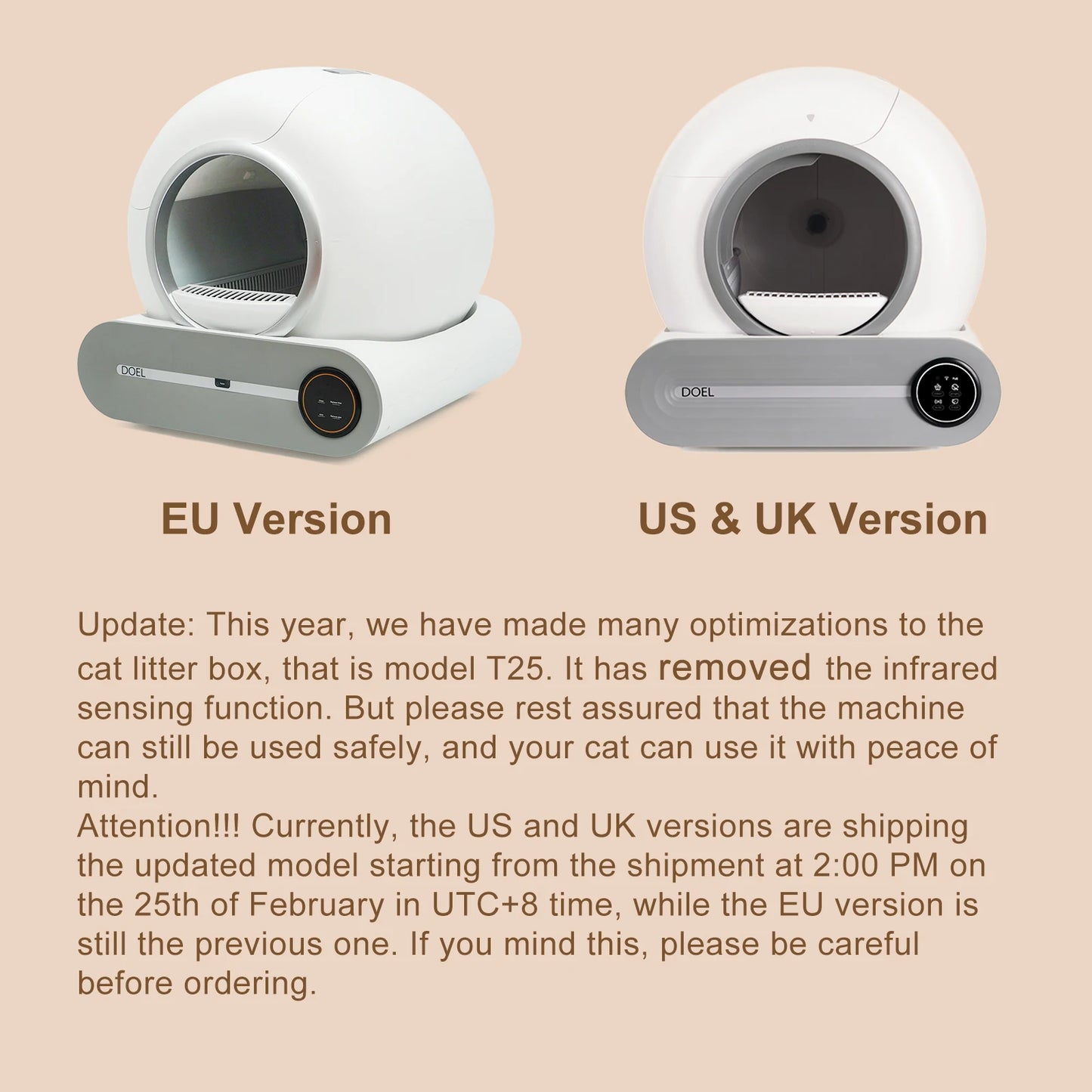 DOEL Self Cleaning Cat Litter Box Automatic App WiFi