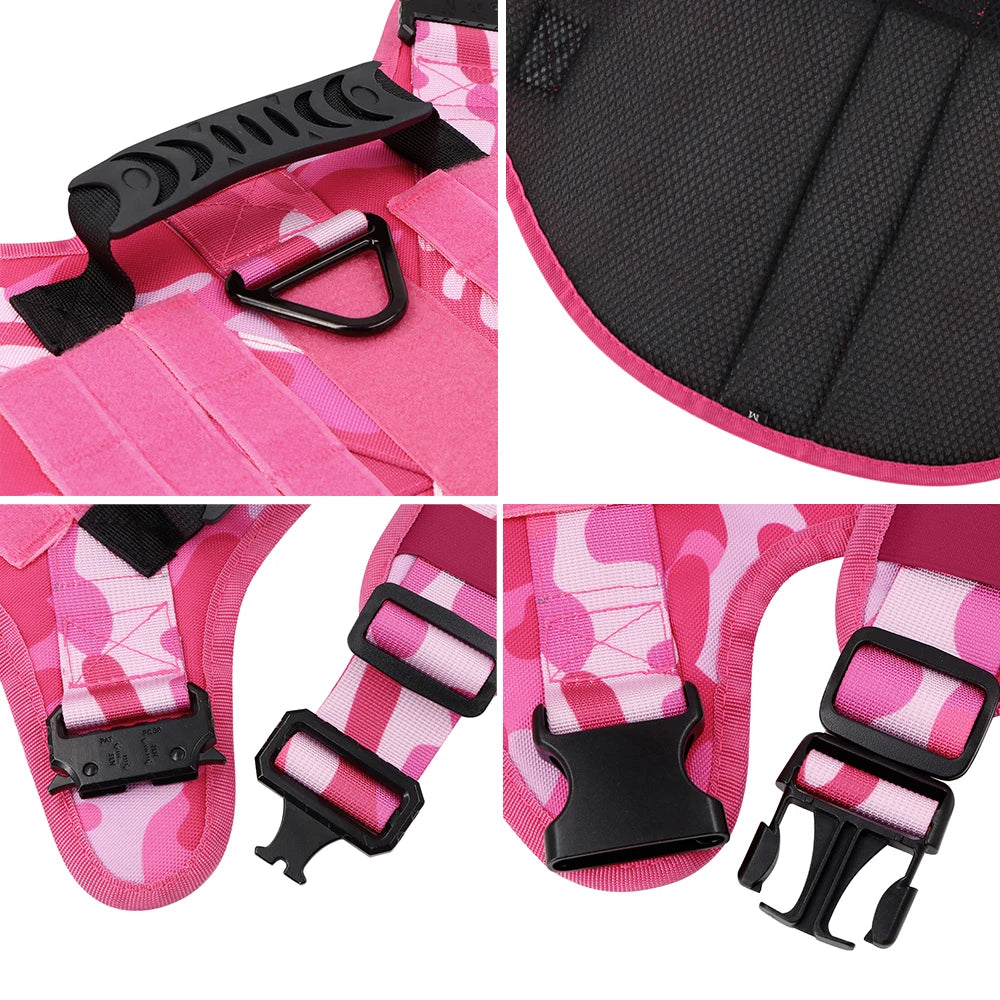 PETRAVEL Military Camouflage Dog Harness Adjustable Tactical Vest