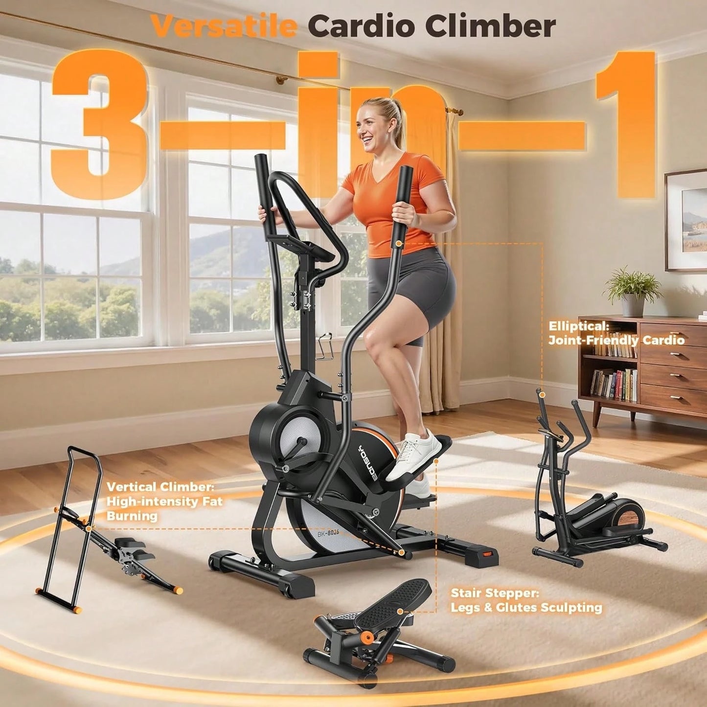 YOSUDA Cardio Climber 3 in 1 Elliptical Cross Trainer