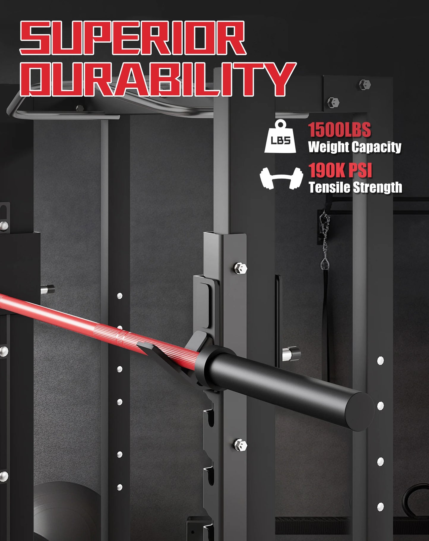 HiMISS Barbell Bar 1000LBS Capacity For Powerlifting