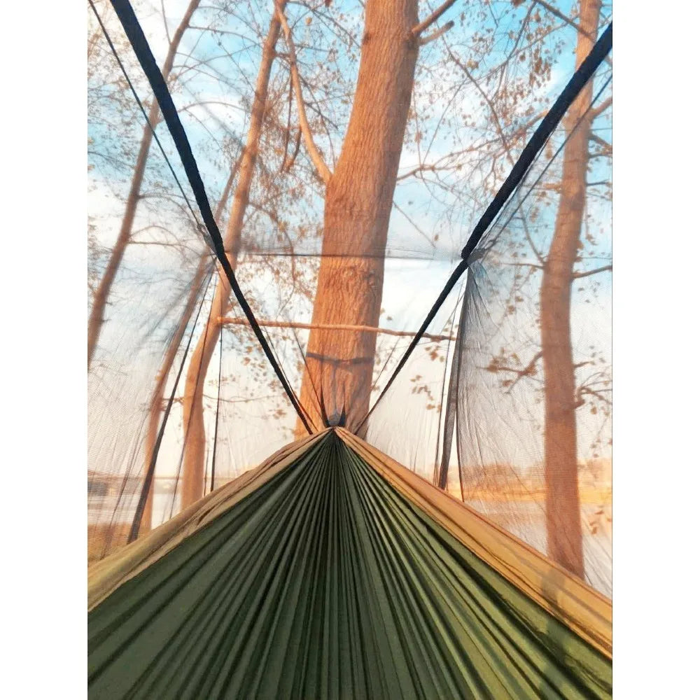 NBVCX Portable Double Hammock with Mosquito Net and Tree Straps