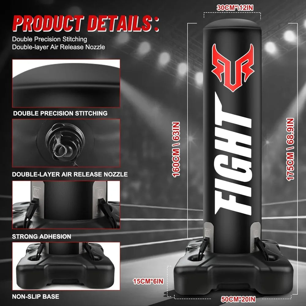 YTYIN Adult Standing Punching Bag With Upgraded Base MMA Gloves And Pump