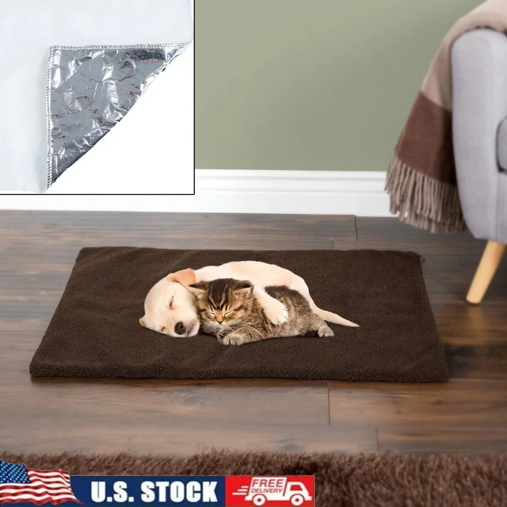 Self-Heating Pet Pad For Dogs And Cats With Sherpa Cover