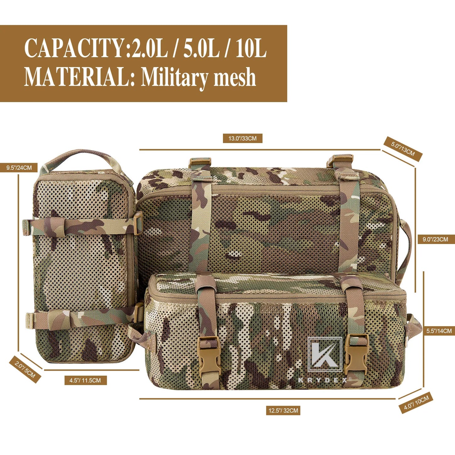 KRYDEX Tactical Modular Pouch Set For Travel And Outdoor Gear