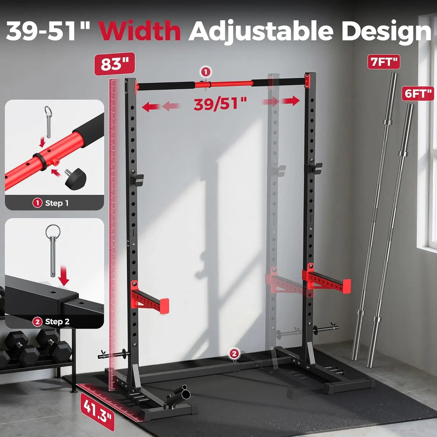 Stainless Steel Squat Rack With Pull Up Bar 900 Pounds
