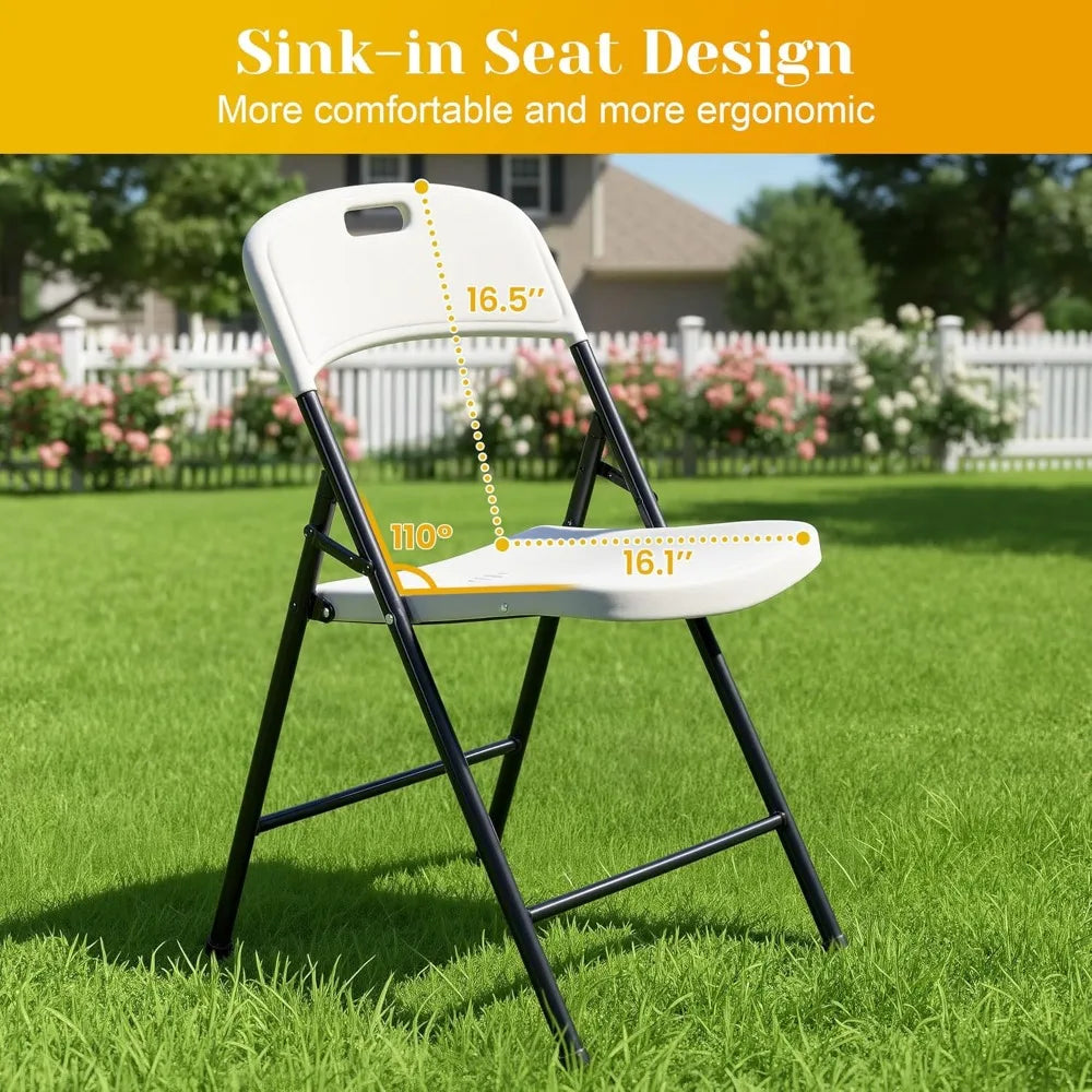 Foldable Outdoor Dining Set With 8 Chairs And Heavy Duty Patio Table