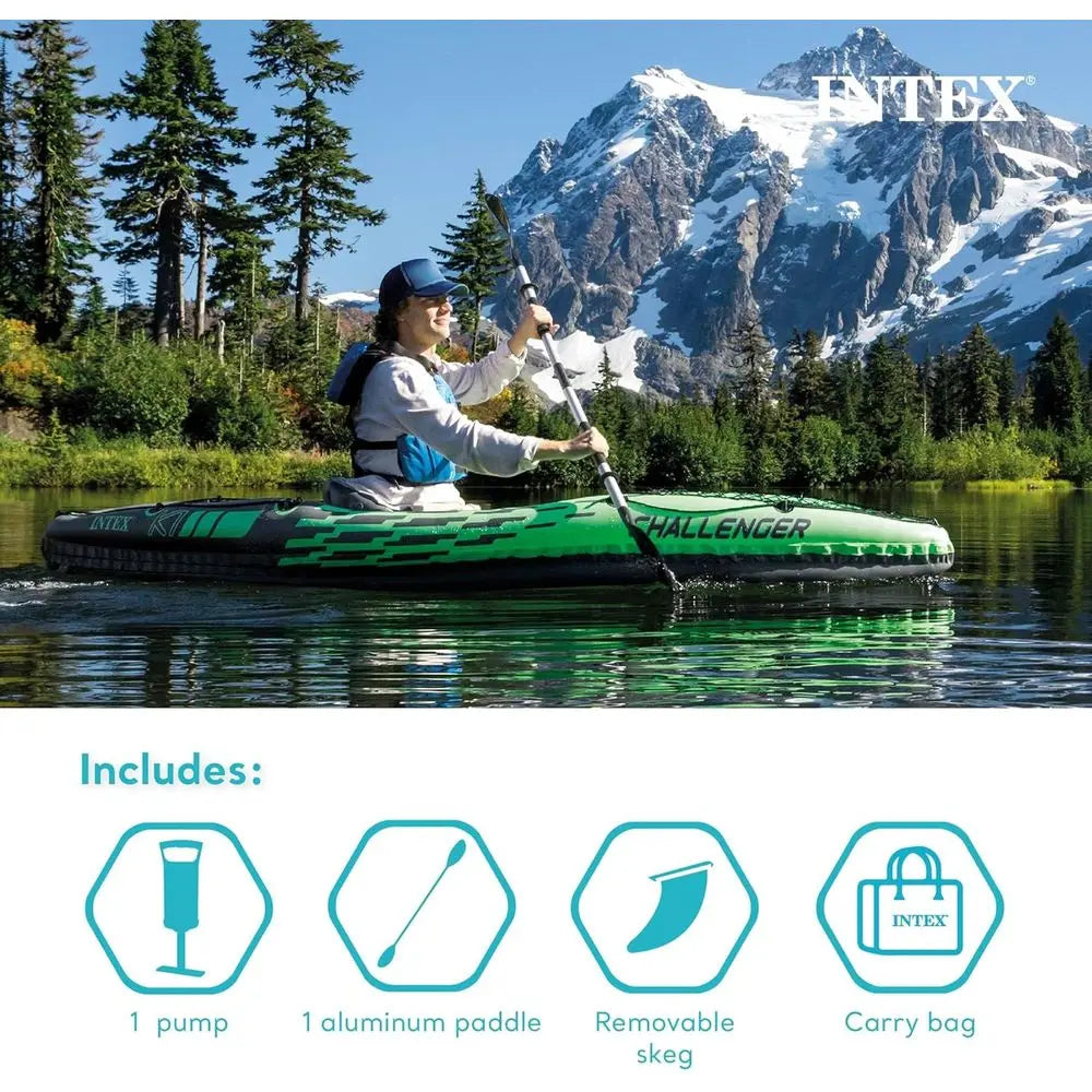 Deluxe Inflatable Kayak Kit With Pump And Paddles