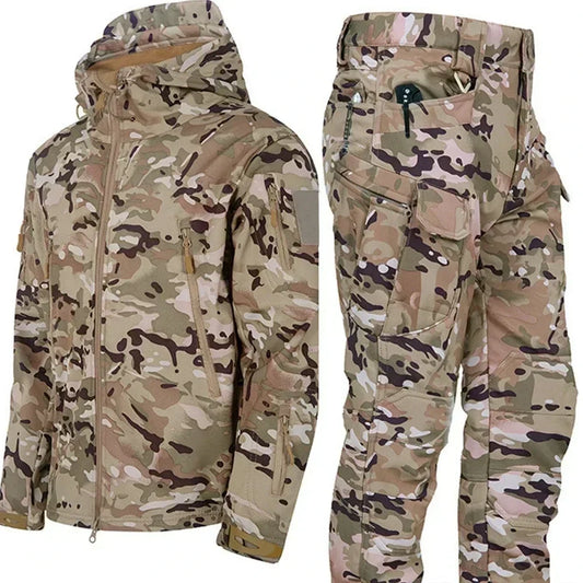 Tactical Waterproof Winter Combat Suit With Soft Shell Fleece