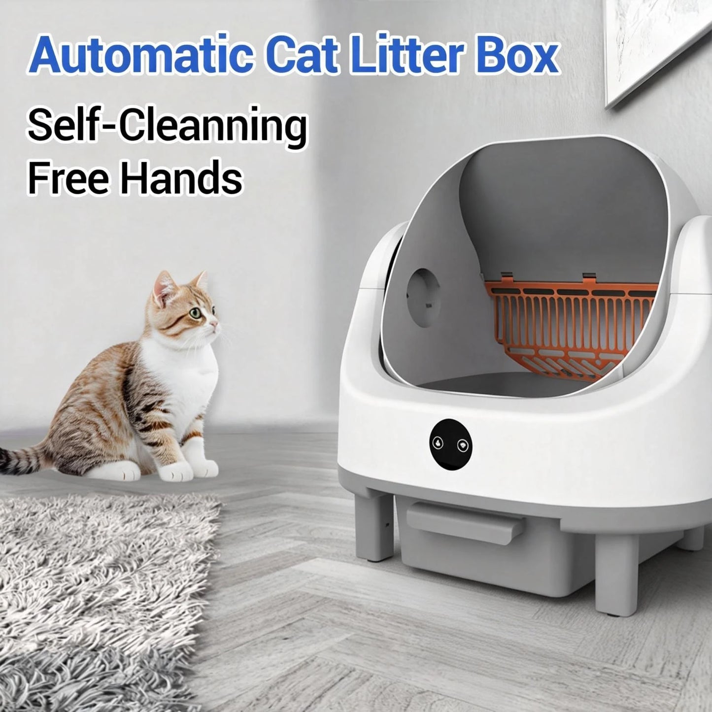 HiMISS Self Cleaning Cat Litter Box With App Control And Safety Sensors