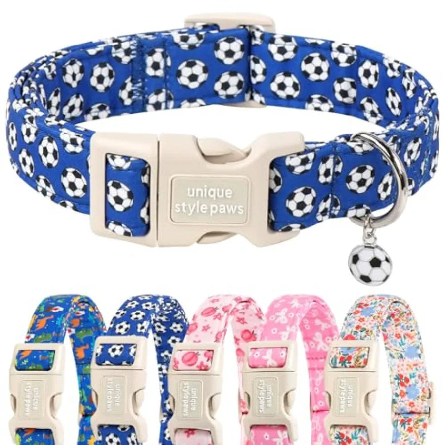 Dog Collar With Coconut Tree Pendant And Plastic Buckle For Small To Large Dogs