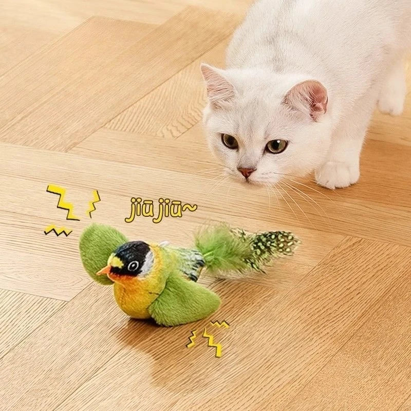 Interactive Flapping Bird Cat Toy With Realistic Chirp Sound