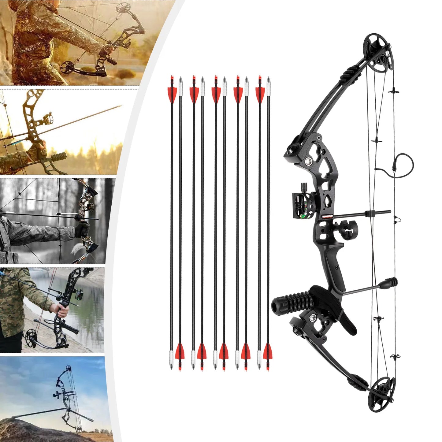 Compound Bow Arrow Set For Adults Right Hand 30-55Lb Adjustable 310fps