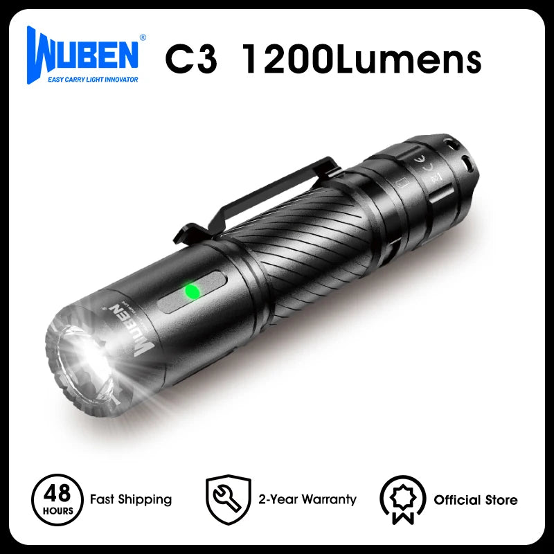 WUBEN C3 1200 Lumens Rechargeable LED Flashlight