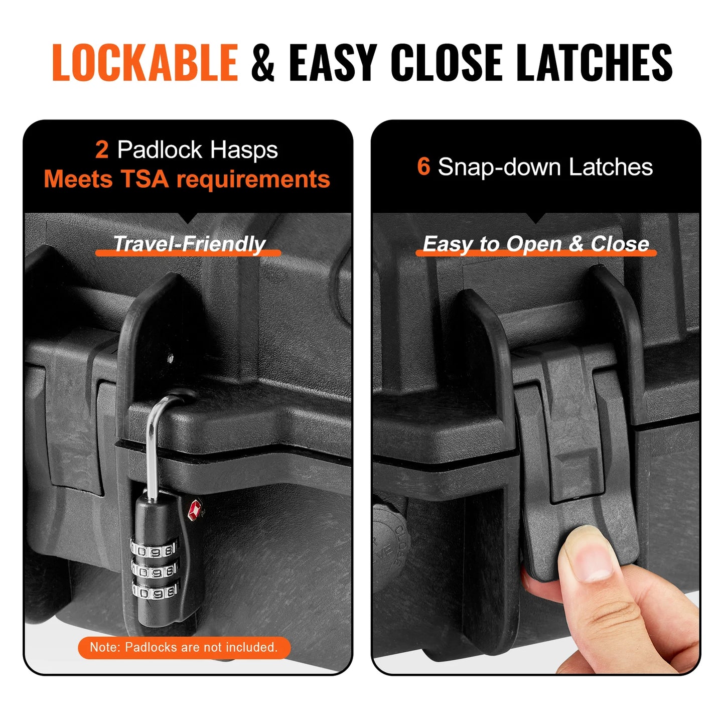 Hard Rifle Case Portable Long Gun Storage, Shockproof and Waterproof