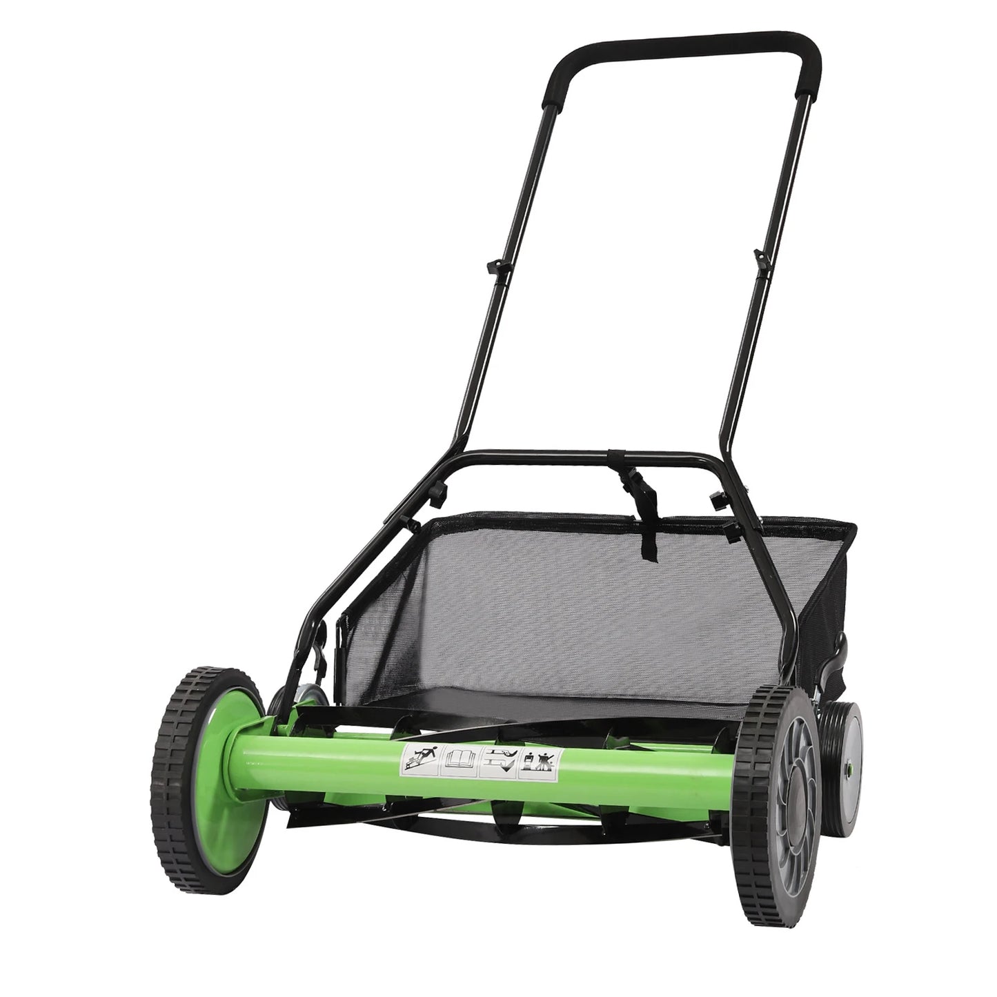Manual Lawn Mower With 9 Adjustable Heights And Sharp Manganese Steel Blades