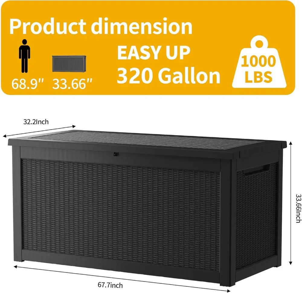 Lockable Resin Deck Box For Outdoor Storage