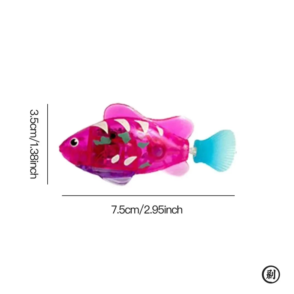 LED Inductive Robotic Cat Toy Interactive Swimming Fish Stimulates Kitten