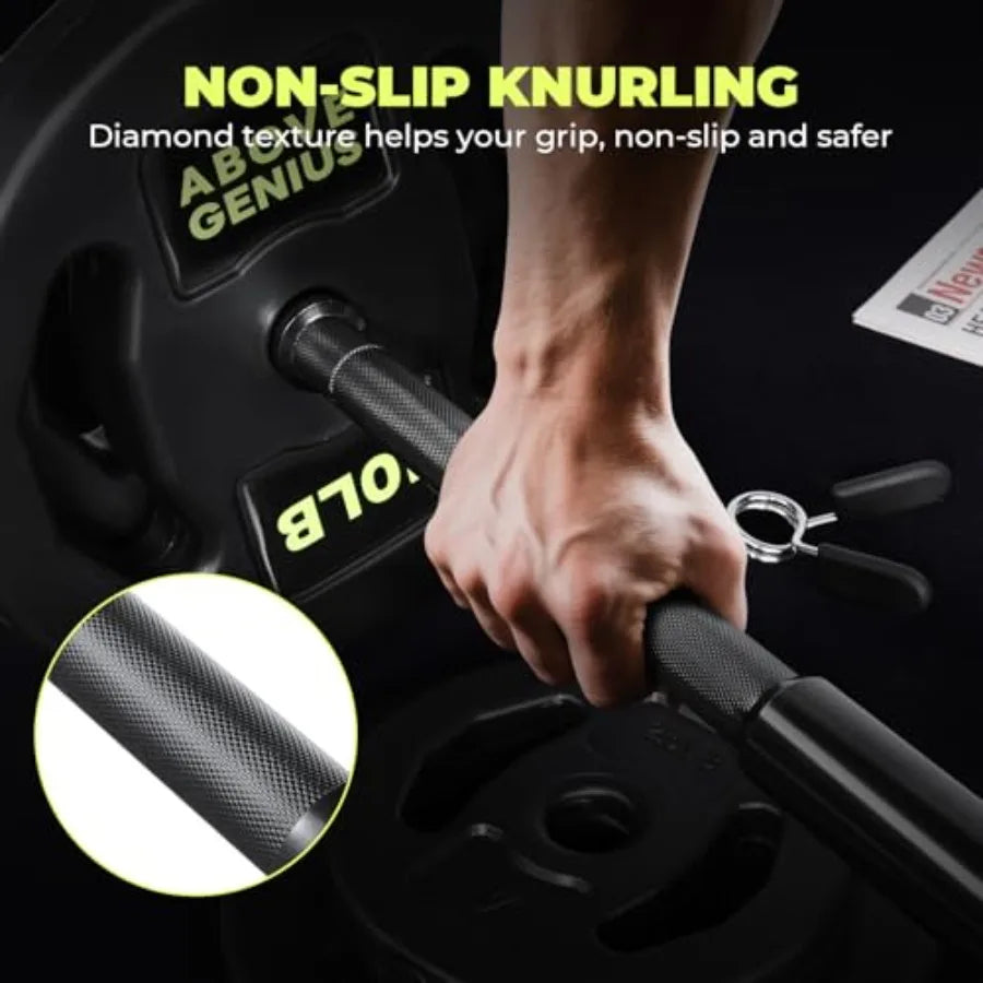Barbell Weight Set 45 LB Adjustable For Home Gym Strength Training