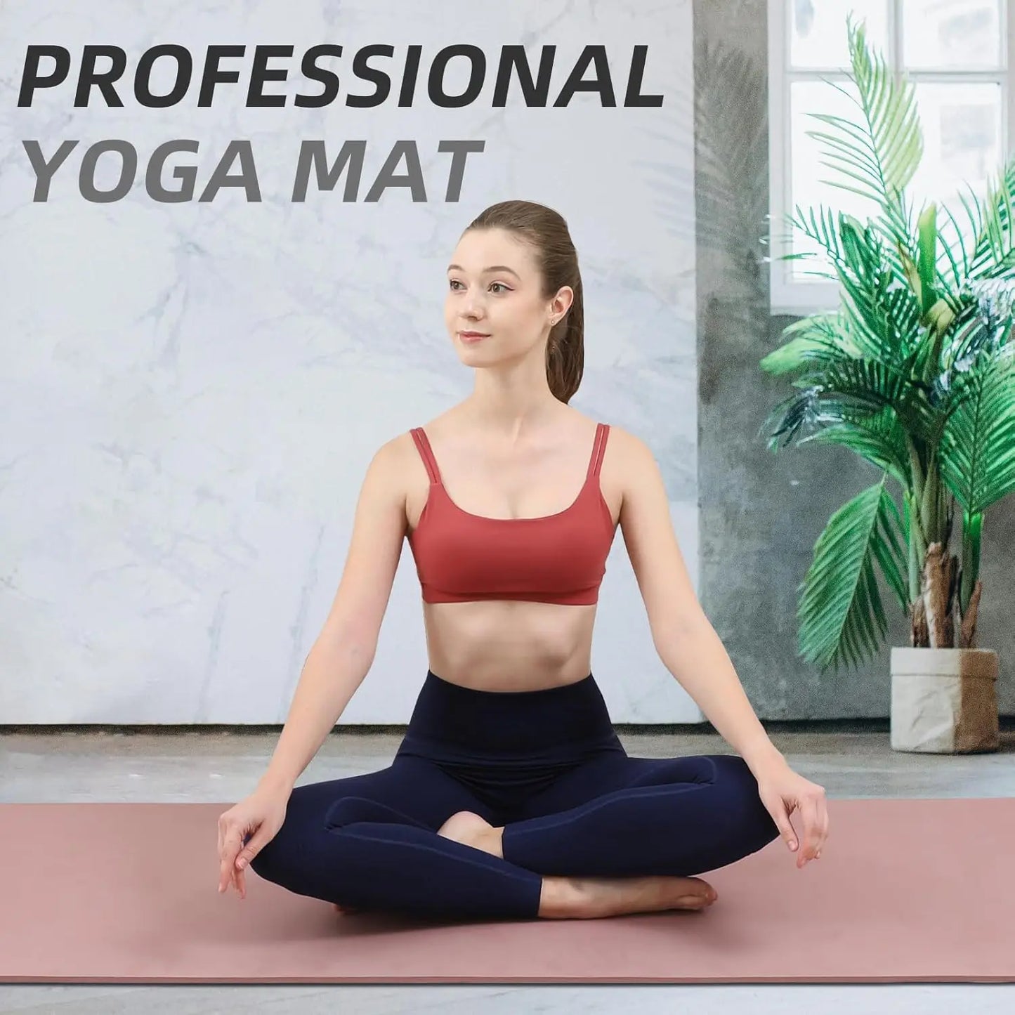 Yoga Mat TPE Anti Slip Lightweight For Fitness Travel Gym