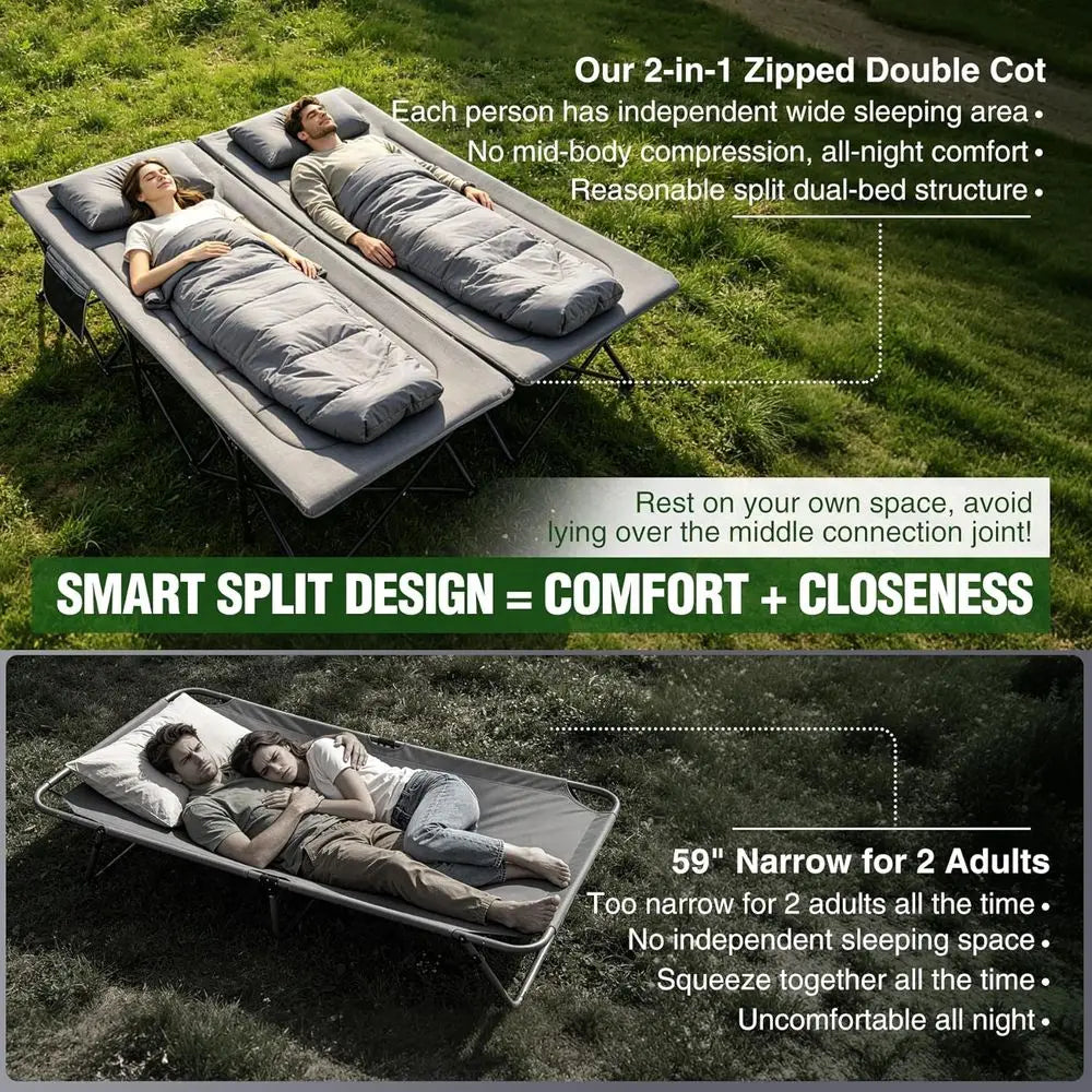 Portable Heavy Duty Camping Cot With Extra Comfortable Pad