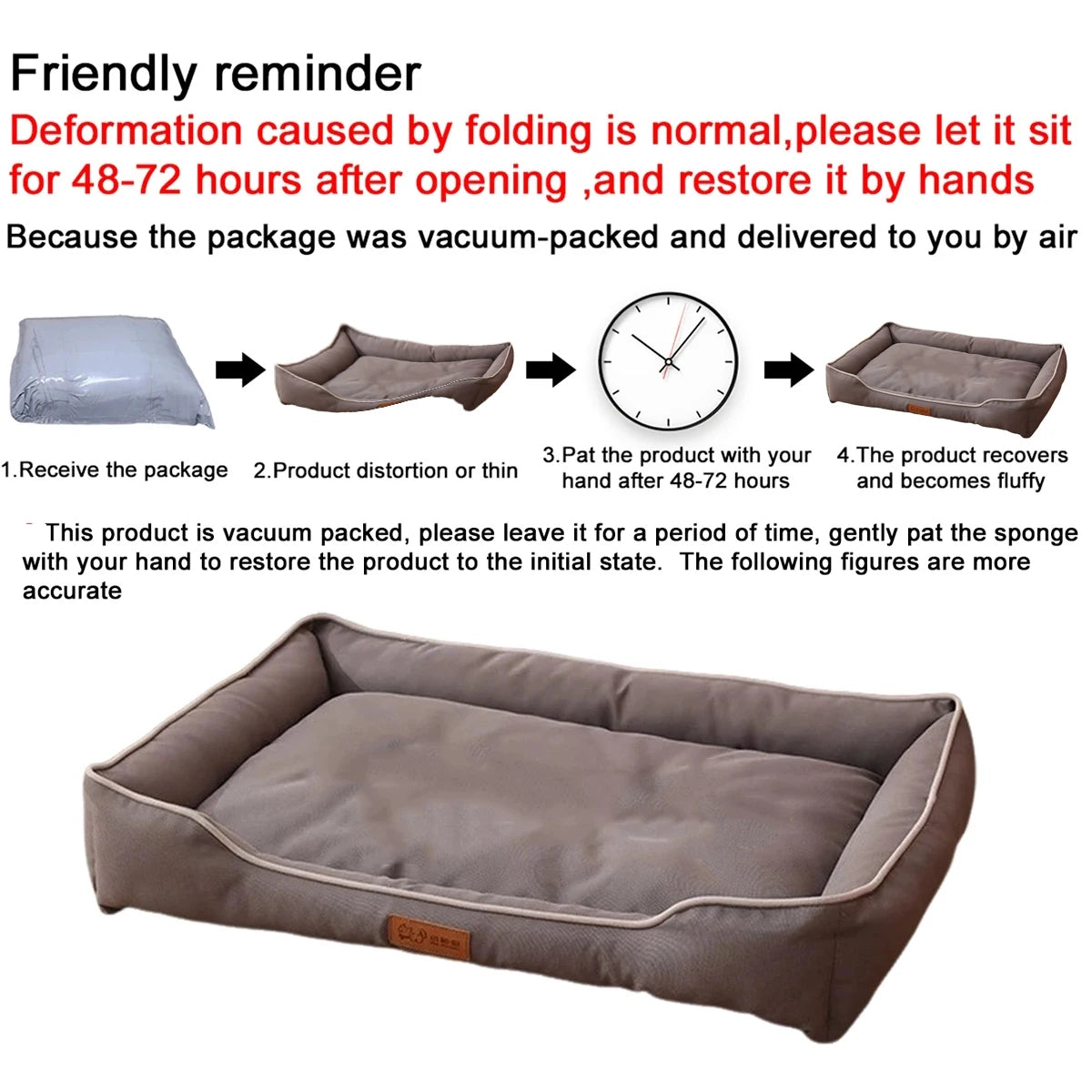 Four Season Square Dog Bed For Dogs Waterproof, Durable