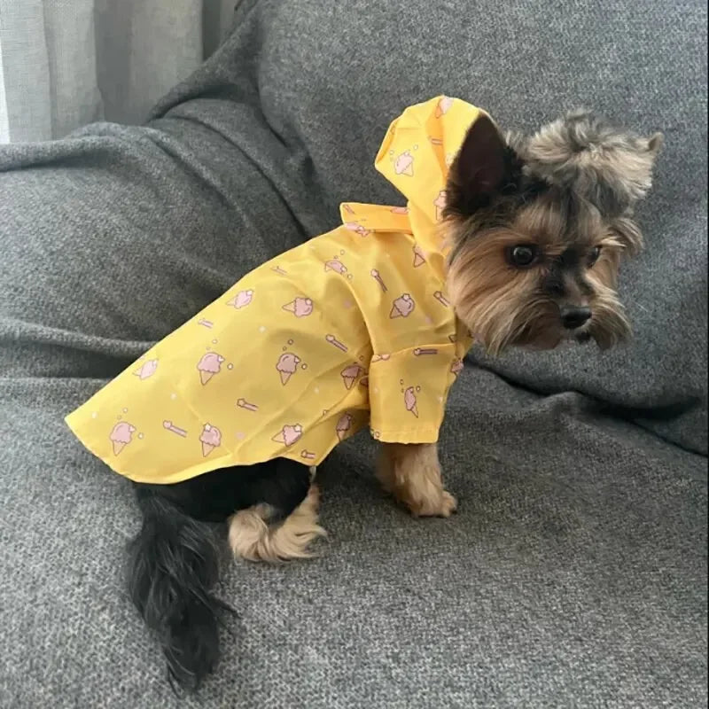 Dog Raincoat Summer Fashion Short Sleeve Waterproof Coat For Dogs