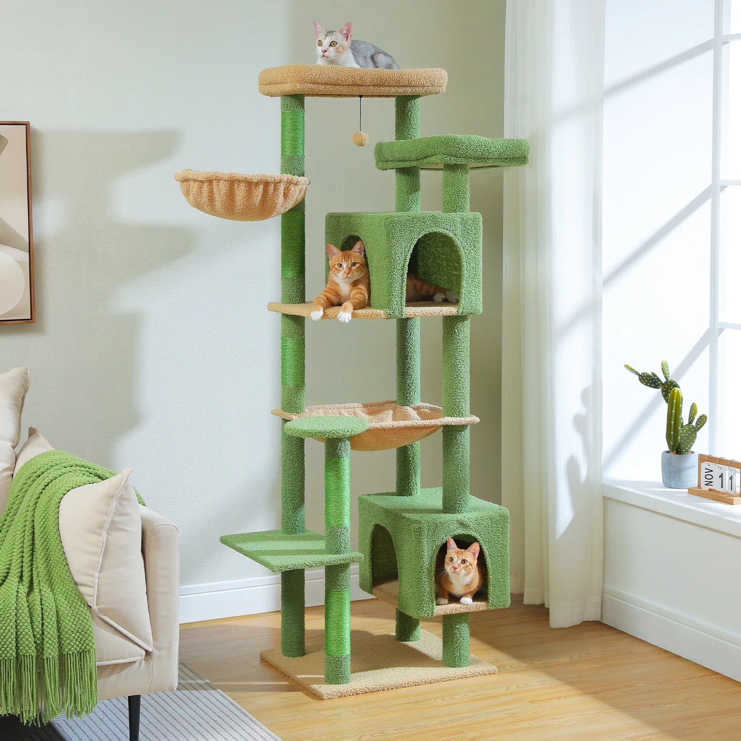 PAWZ Road Five Tier Indoor Cat Tree With Hammock And Scratching Posts