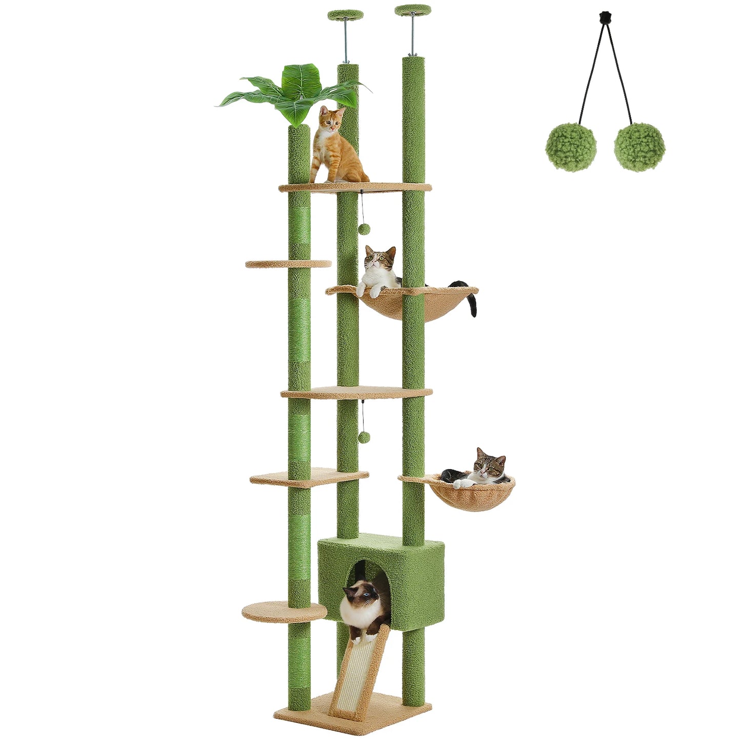 PETEPELA Cactus Cat Tree Floor to Ceiling Adjustable Height Tower