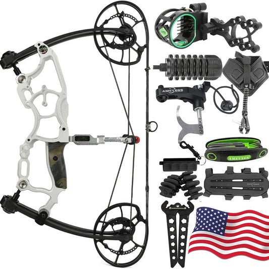 Compound Bow Kit 30 To 70Lb Adjustable Eighty Percent Let Off 340FPS