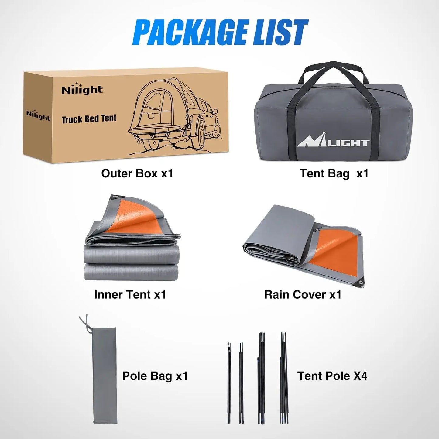 Truck Bed Tent For Full-Size Trucks Waterproof Double Layer
