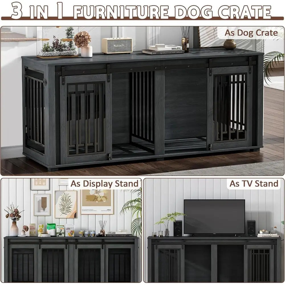 Large Dog Crate Pro Heavy Duty Sliding Door Kennel Divider