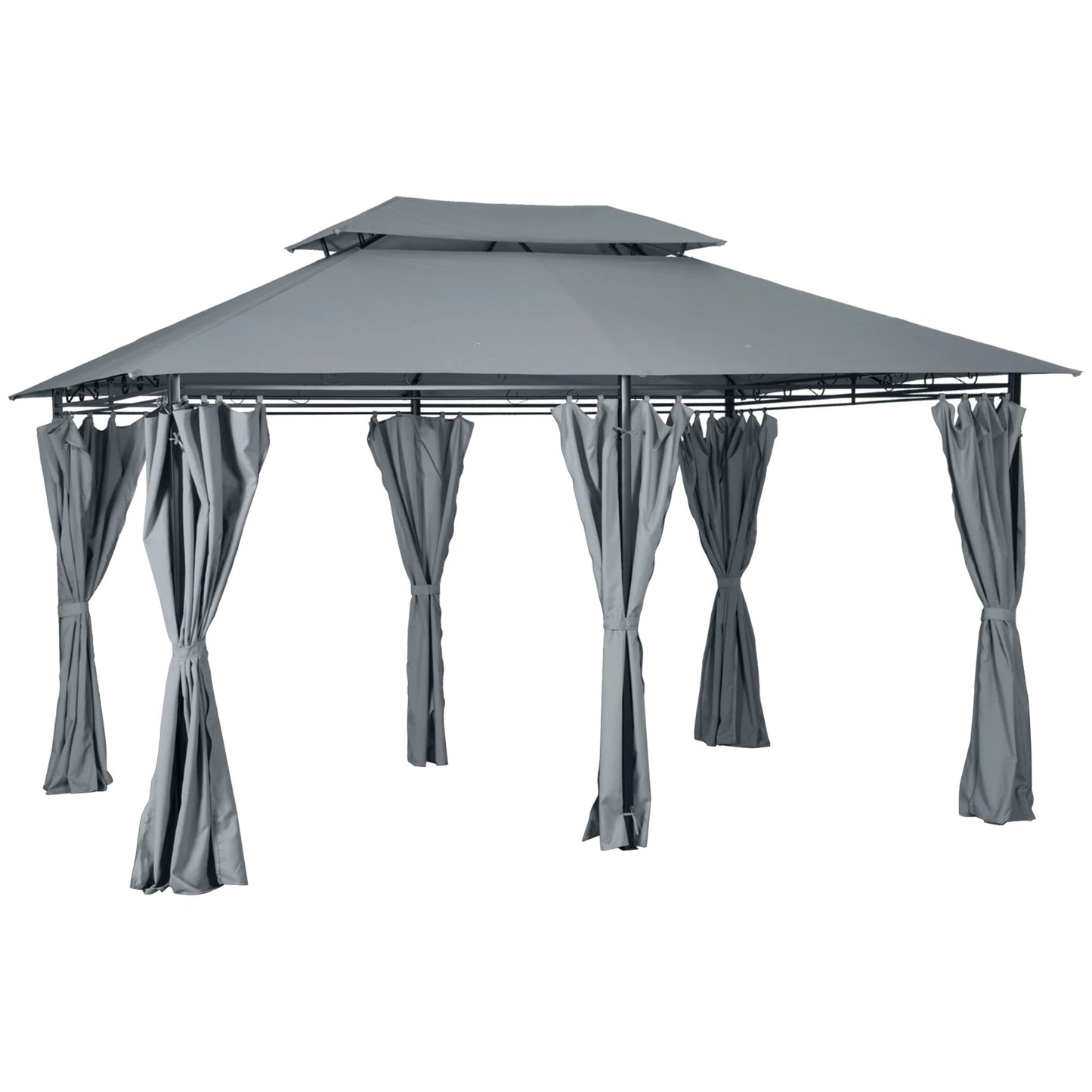 Outdoor 2 Tier Vented Canopy Gazebo Tent Shelter For Parties