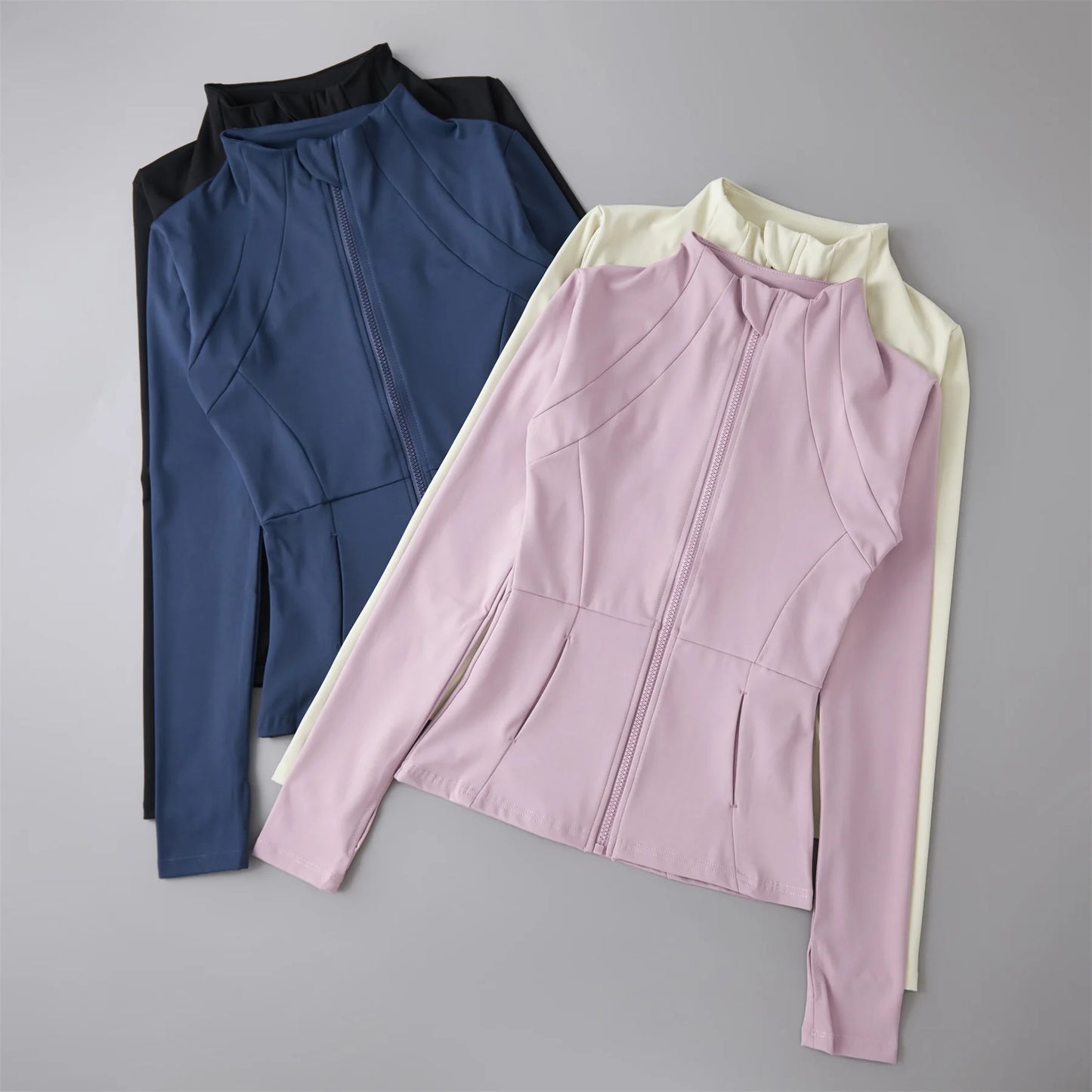 Women's Athletic Lightweight Yoga Jacket With Zipper And Pockets