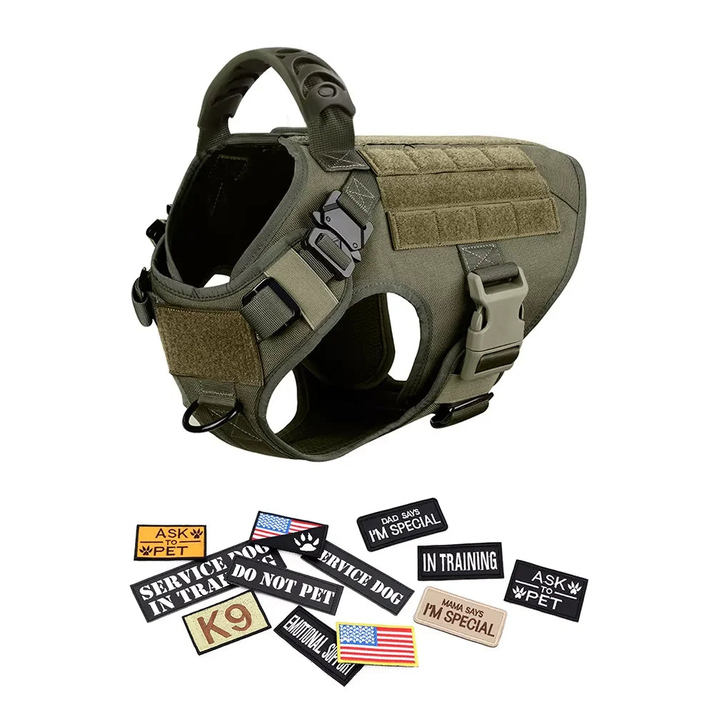 Military Large Dog Harness Vest Set For Malinois Training Accessories