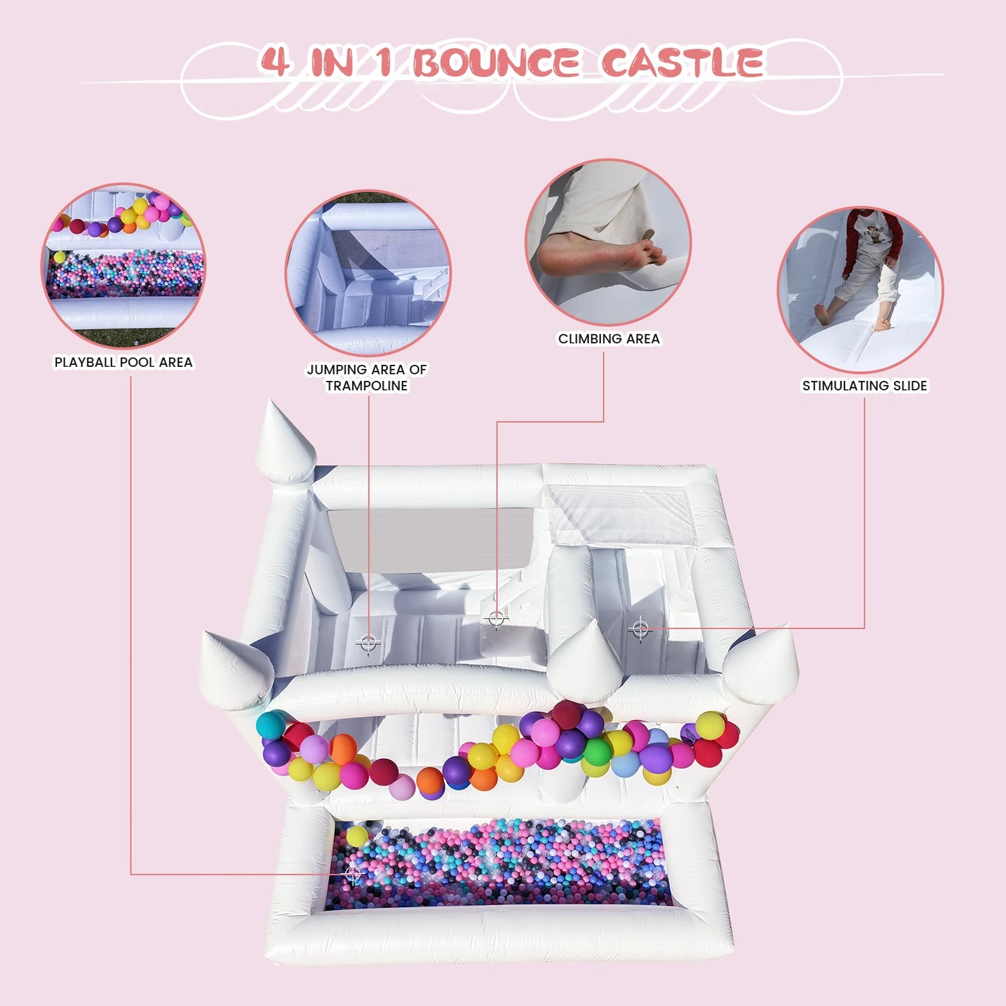 RTS Inflatable Commercial PVC Castle Bounce House for Events